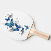 Blue Flying Butterflies Morpho Tischtennis Schläger (Seitenansicht)