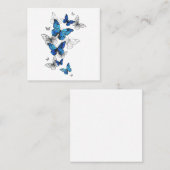 Blue Flying Butterflies Morpho Treuekarte (Vorne/Hinten)