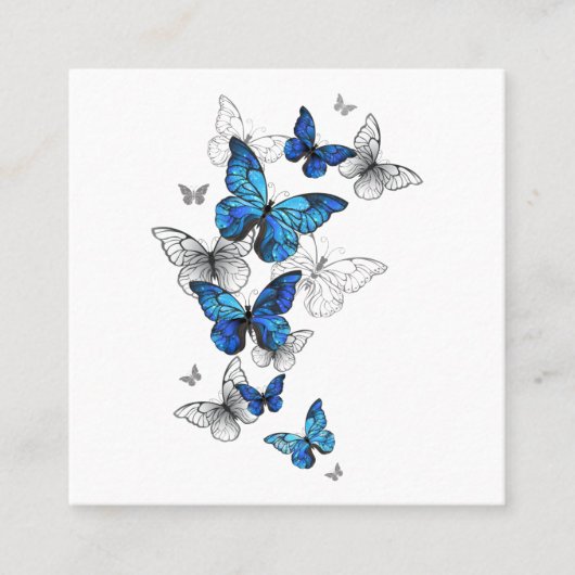 Blue Flying Butterflies Morpho Treuekarte (Vorderseite)