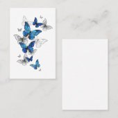 Blue Flying Butterflies Morpho Treuekarte (Vorne/Hinten)