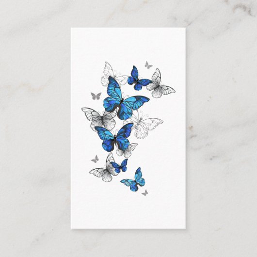 Blue Flying Butterflies Morpho Treuekarte (Vorderseite)