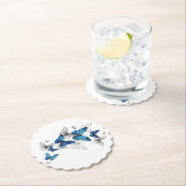 Blue Flying Butterflies Morpho Untersetzer (Vor Ort)