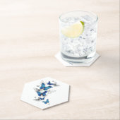 Blue Flying Butterflies Morpho Untersetzer (Vor Ort)