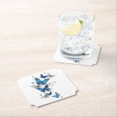 Blue Flying Butterflies Morpho Untersetzer (Vor Ort)