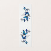 Blue Flying Butterflies Morpho Visitenkarten (Außenseite Aufgefaltet)