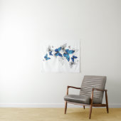 Blue Flying Butterflies Morpho Wandteppich (Beispiel (Horizontal))