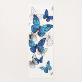 Blue Flying Butterflies Morpho Yogamatte (Rückseite)