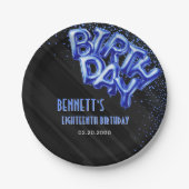 Blue Foil Balloons Geburtstag Pappteller (Vorderseite)