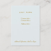 Blue Foil Look Lotus Chubby Business Card Visitenkarte (Rückseite)