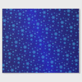 Blue Foil Snowflakes Weihnachtswrapping Paper Geschenkpapier (Flach)