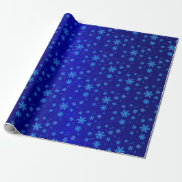 Blue Foil Snowflakes Weihnachtswrapping Paper Geschenkpapier
