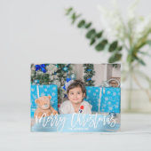 Blue Foil Weihnachten glückliche Ferien Familie |  (Stehend Vorderseite)