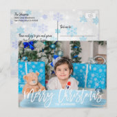 Blue Foil Weihnachten glückliche Ferien Familie |  (Vorne/Hinten)