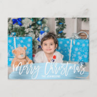 Blue Foil Weihnachten glückliche Ferien Familie |
