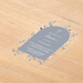blue foliage Baptism Acrylic Invitation Acryleinladungen (Ablage )