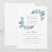 Blue Foliage | Einladung zur Hochzeit (Vorne/Hinten)