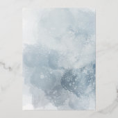 Blue foliage First Holy Communion Folieneinladung (Rückseite)