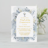 Blue foliage First Holy Communion Folieneinladung (Stehend vorne)