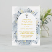 Blue foliage First Holy Communion Folieneinladung (Stehend vorne)