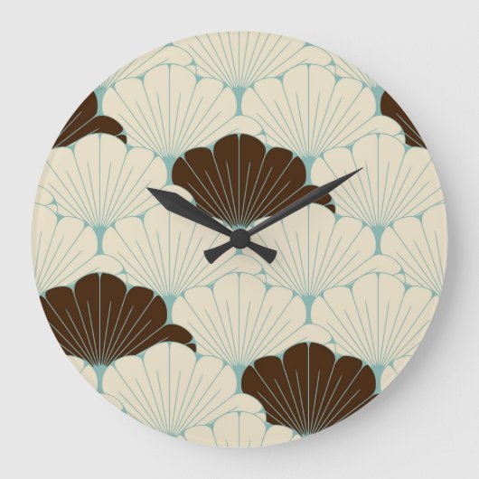 Blue Foliage Große Wanduhr (Vorderseite)