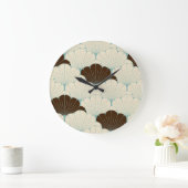 Blue Foliage Große Wanduhr (Zuhause)