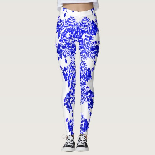 Blue Foliage Leggings (Vorderseite)
