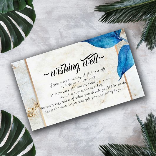 Blue Foliage Modern Wunschgut für Hochzeiten Begleitkarte