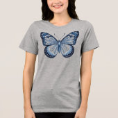 Blue Folk Art Butterfly Shirt (Vorderseite)