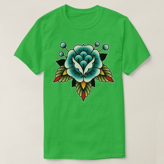 Blue Folk Rose T-Shirt (Design vorne)