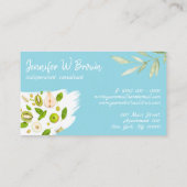 Blue Food Healthy Nutrition Detox Vegane Bäckerei Visitenkarte (Rückseite)