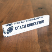 Blue Football als Personalisiert Namensplakette (Seite)