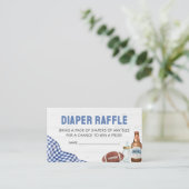 Blue Football Baby Shower Diaper Raffle Begleitkarte (Stehend Vorderseite)