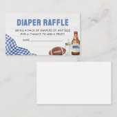 Blue Football Baby Shower Diaper Raffle Begleitkarte (Vorne/Hinten)