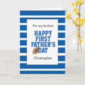 Blue Football Brother 1. Vatertag Karte (Gelbe Blume)