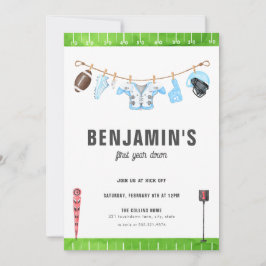 Blue Football Geburtstag Erstes Jahr Ab 1. Einladu Einladung