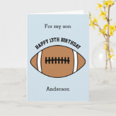 Blue Football Happy 13. Geburtstag Son Karte (Gelbe Blume)
