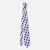 Blue Football Helm auf White Necktie Krawatte (Rückseite)