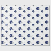 Blue Football Helmet Pattern Kids Geschenkpapier (Flach)