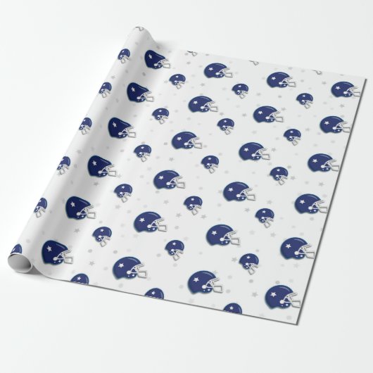 Blue Football Helmet Pattern Kids Geschenkpapier (Ungerollt)