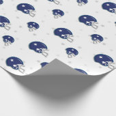 Blue Football Helmet Pattern Kids Geschenkpapier (Ecke)