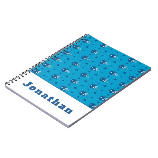 Blue Football Helmet Star Kinder Boys Mannschaftsn Notizblock (Linke Seite)