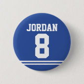 Blue Football Jersey mit Individuelle Name und Anz Button (Vorderseite)