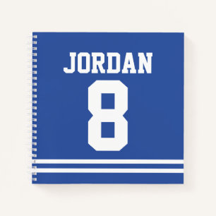 Blue Football Jersey mit Individuelle Name und Anz Notizblock