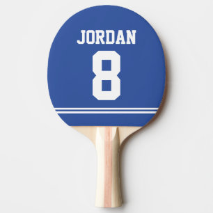 Blue Football Jersey mit Individuelle Name und Anz Tischtennis Schläger