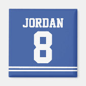 Blue Football Jersey mit Nummer Magnet (Vorne)