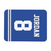 Blue Football Jersey mit Nummer Magnet (Horizontal)