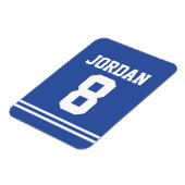 Blue Football Jersey mit Nummer Magnet (Linke Seite)