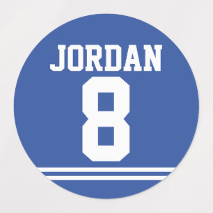 Blue Football Jersey - Sportthema Geburtstagsparty Etiketten