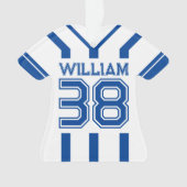 Blue Football Jersey Uniform mit Anzahl Ornament (Vorderseite)
