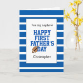 Blue Football Nephew 1. Vatertag Karte (Gelbe Blume)